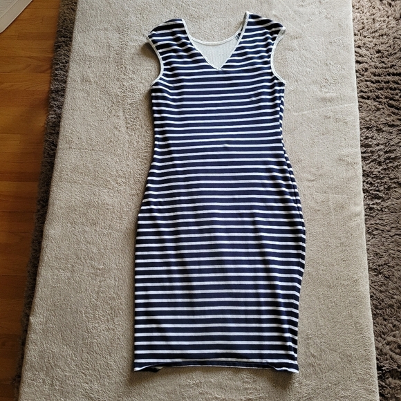 Belle Badgley Mischka striped cotton sleeveless dress size 4 - Picture 12 of 16